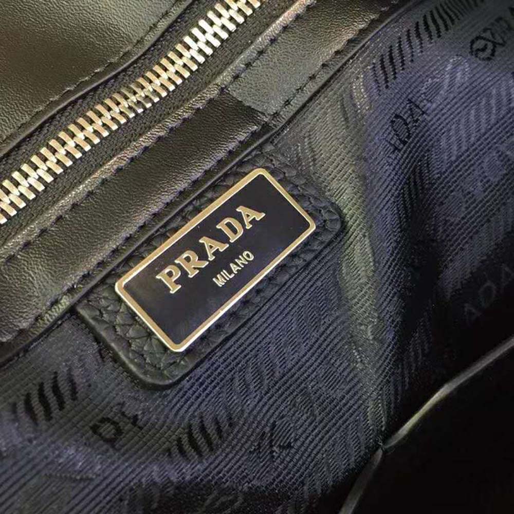 Prada Men Grained Calf Leather Briefcase Bag in Black - image 7