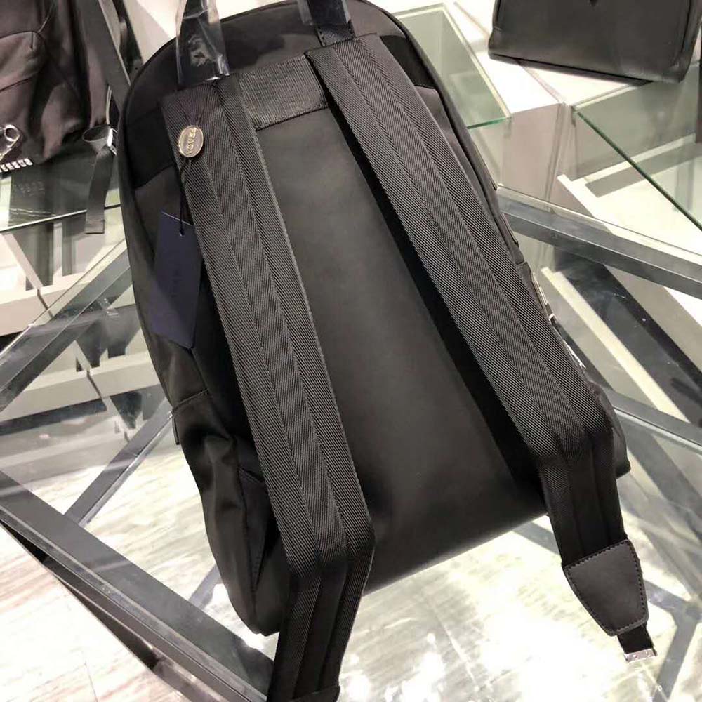 Prada Men Nylon and Saffiano Leather Backpack-Black - image 5