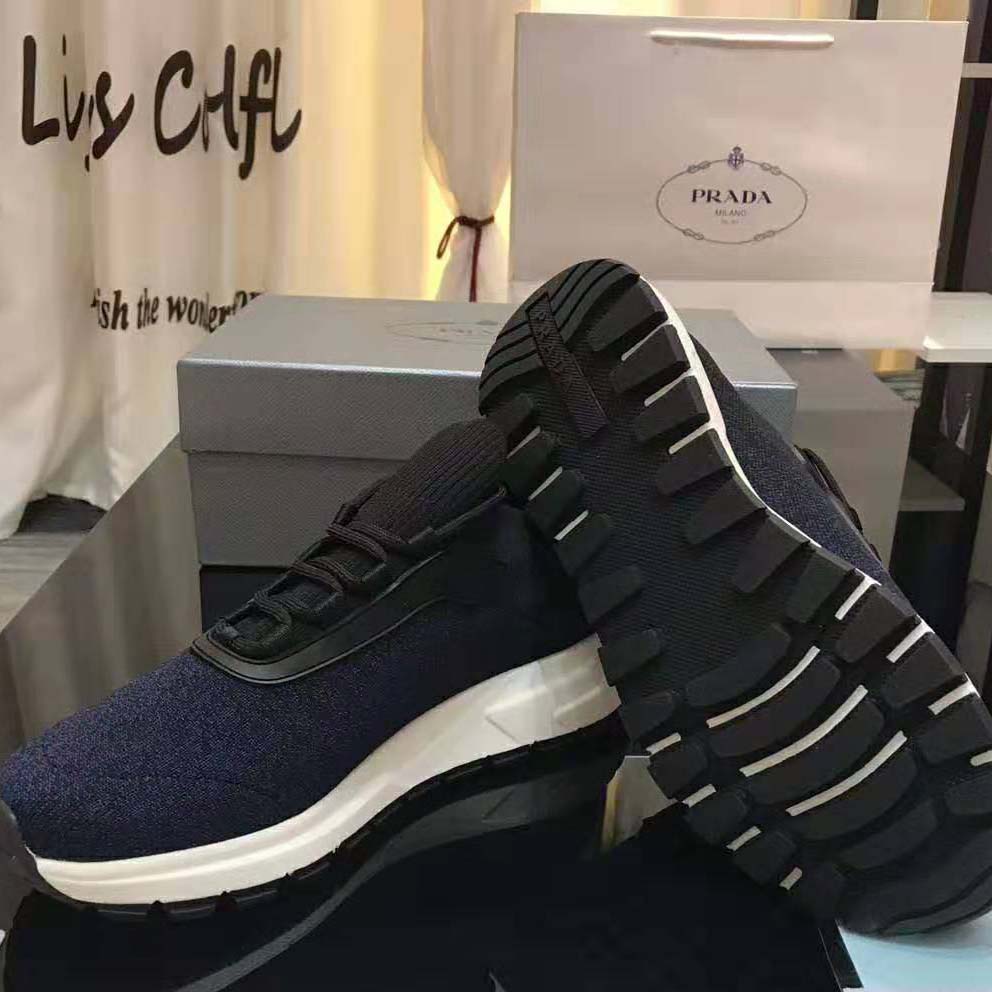 Prada Men PRAX 01 Knit Fabric Sneakers-Navy - image 9