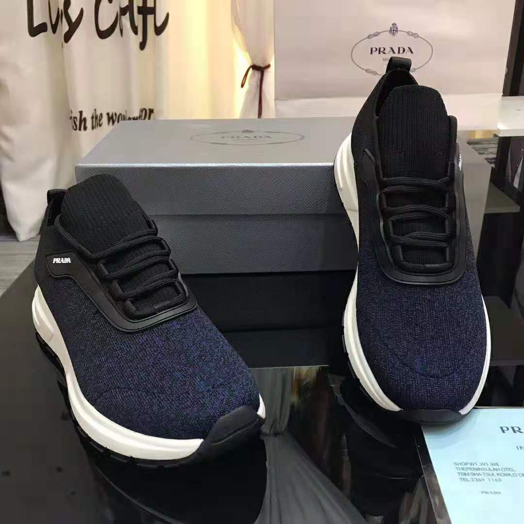 Prada Men PRAX 01 Knit Fabric Sneakers-Navy - image 5