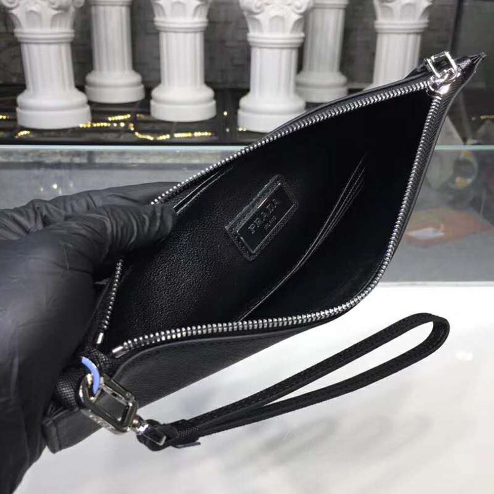 Prada Men Saffiano Leather Hand Bag-Black - image 7