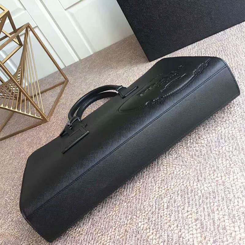 Prada Men Saffiano Leather Tote-Black - image 4