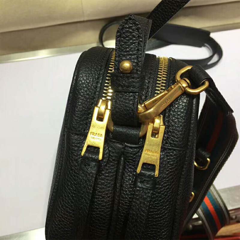 Prada Women Calf Leather Shoulder Bag-Black - image 8