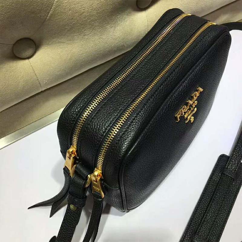 Prada Women Calf Leather Shoulder Bag-Black - image 6
