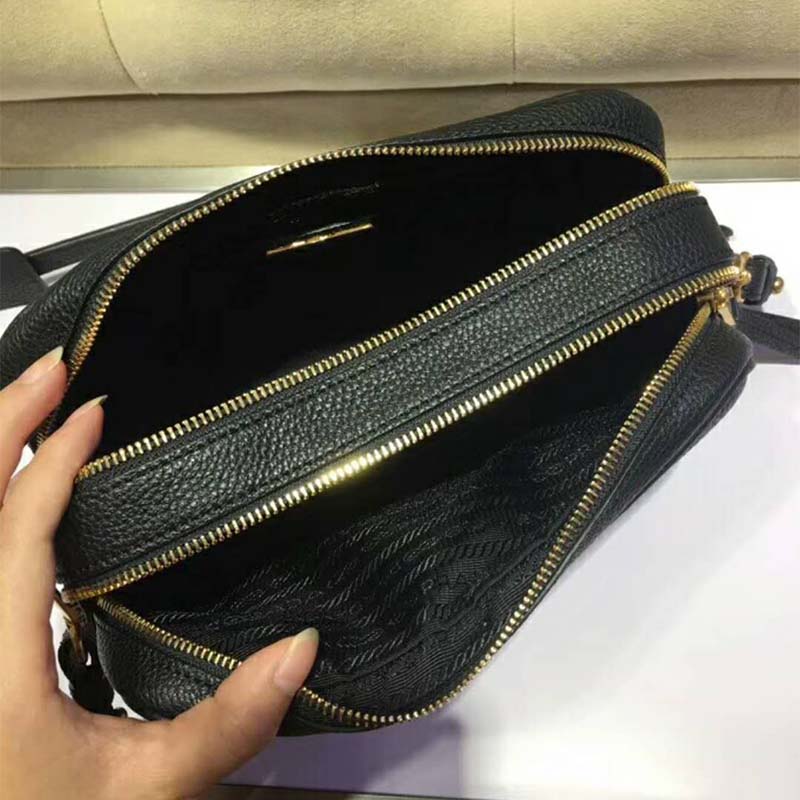 Prada Women Calf Leather Shoulder Bag-Black - image 7