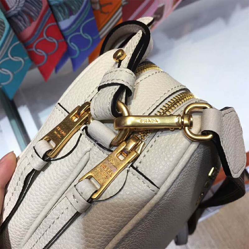Prada Women Calf Leather Shoulder Bag-White - image 6