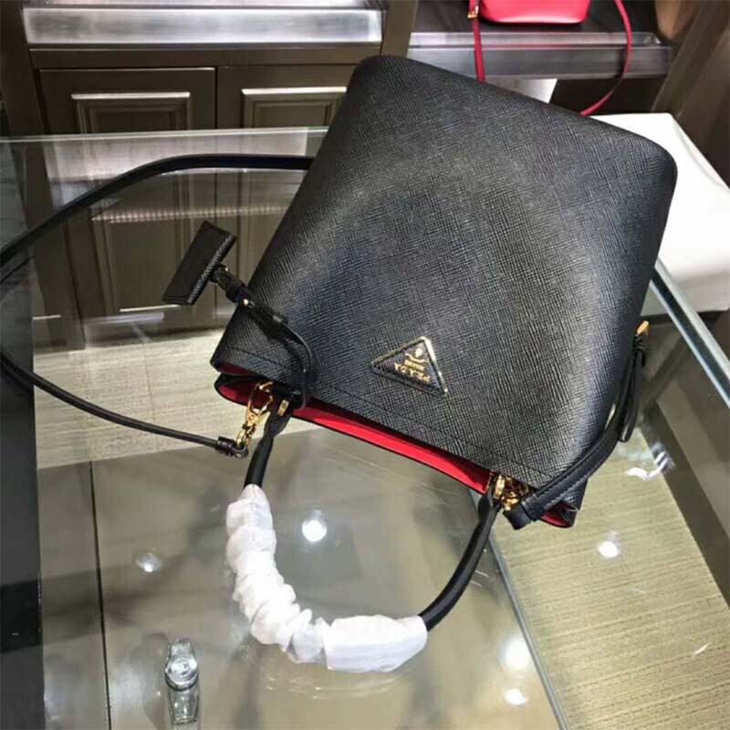 Prada Women Double Medium Bag in Saffiano Leather-Black - image 4