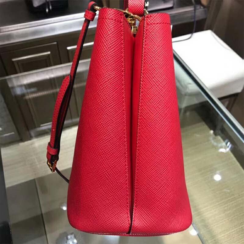 Prada Women Double Medium Bag in Saffiano Leather-Red - image 4