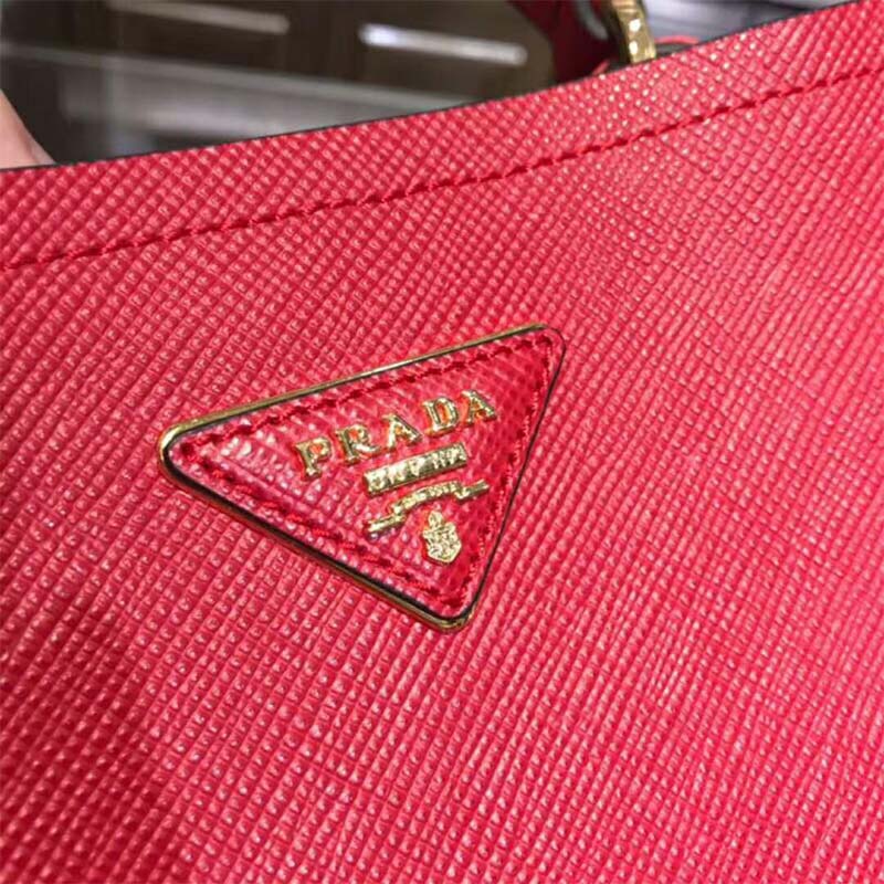 Prada Women Double Medium Bag in Saffiano Leather-Red - image 7
