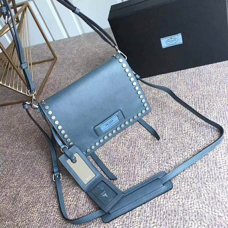 Prada Women Etiquette Bag in Calf Leather-Blue - image 4
