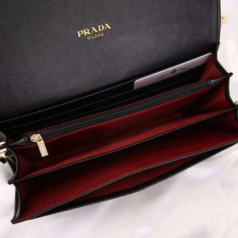 Prada Women Leather Mini Bag in Calf-Black - image 6
