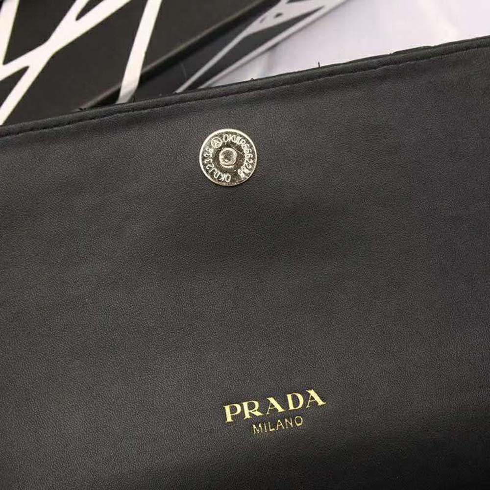 Prada Women Leather Mini Bag in Calf-Black - image 9
