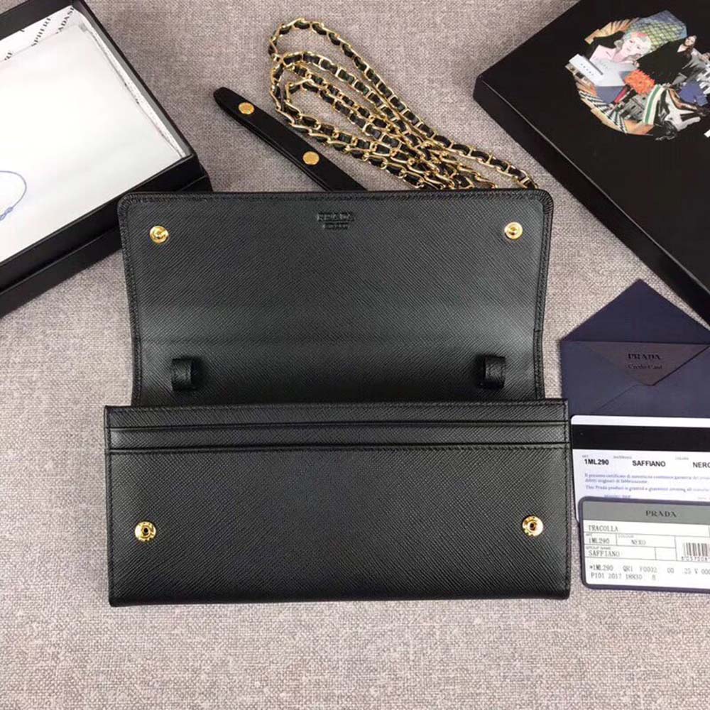 Prada Women Leather Shoulder Bag in Saffiano-Black - image 4