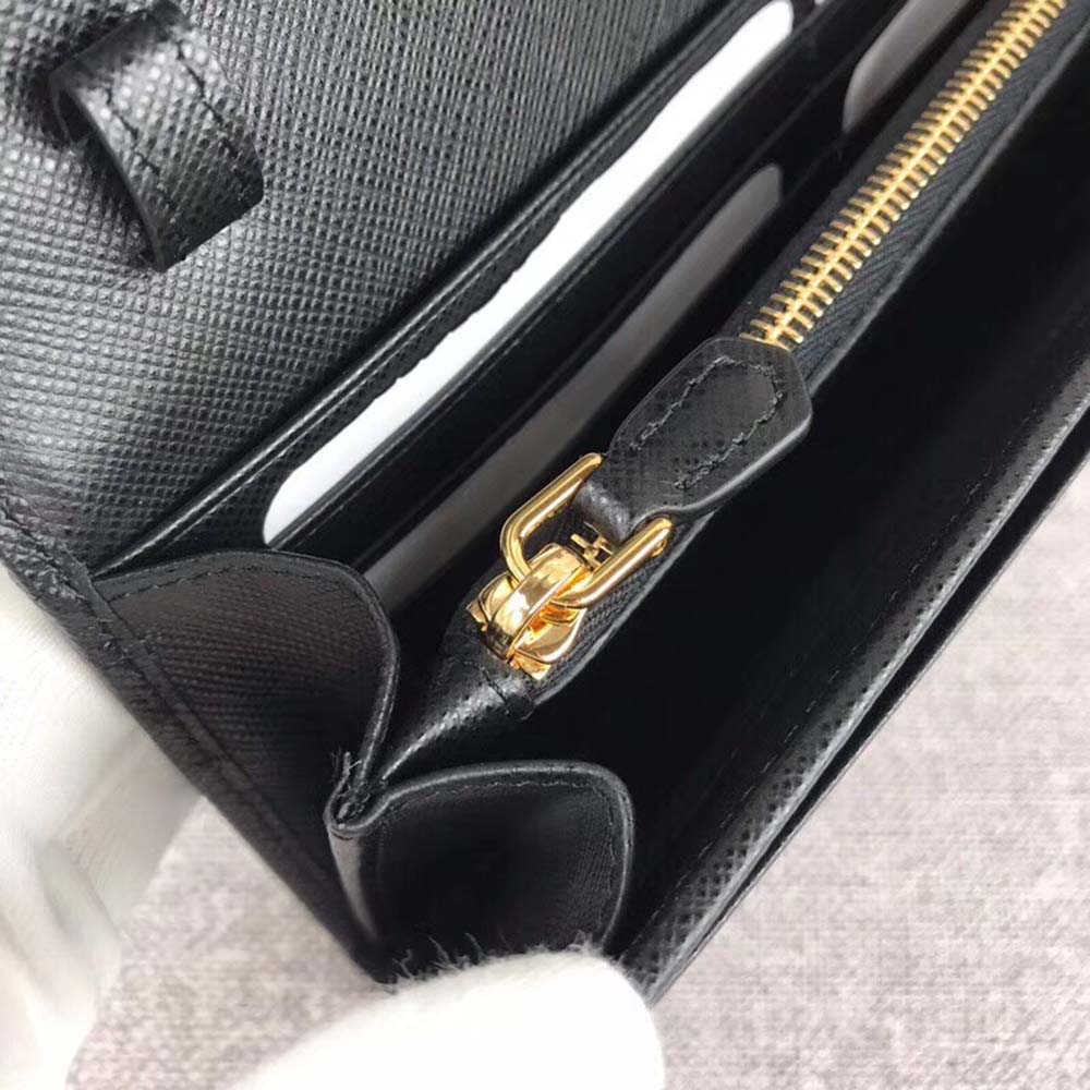 Prada Women Leather Shoulder Bag in Saffiano-Black - image 8