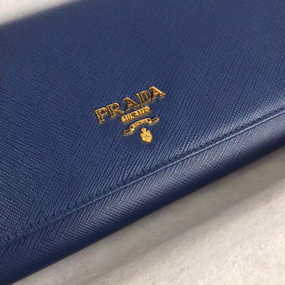 Prada Women Leather Shoulder Bag in Saffiano-Navy - image 6