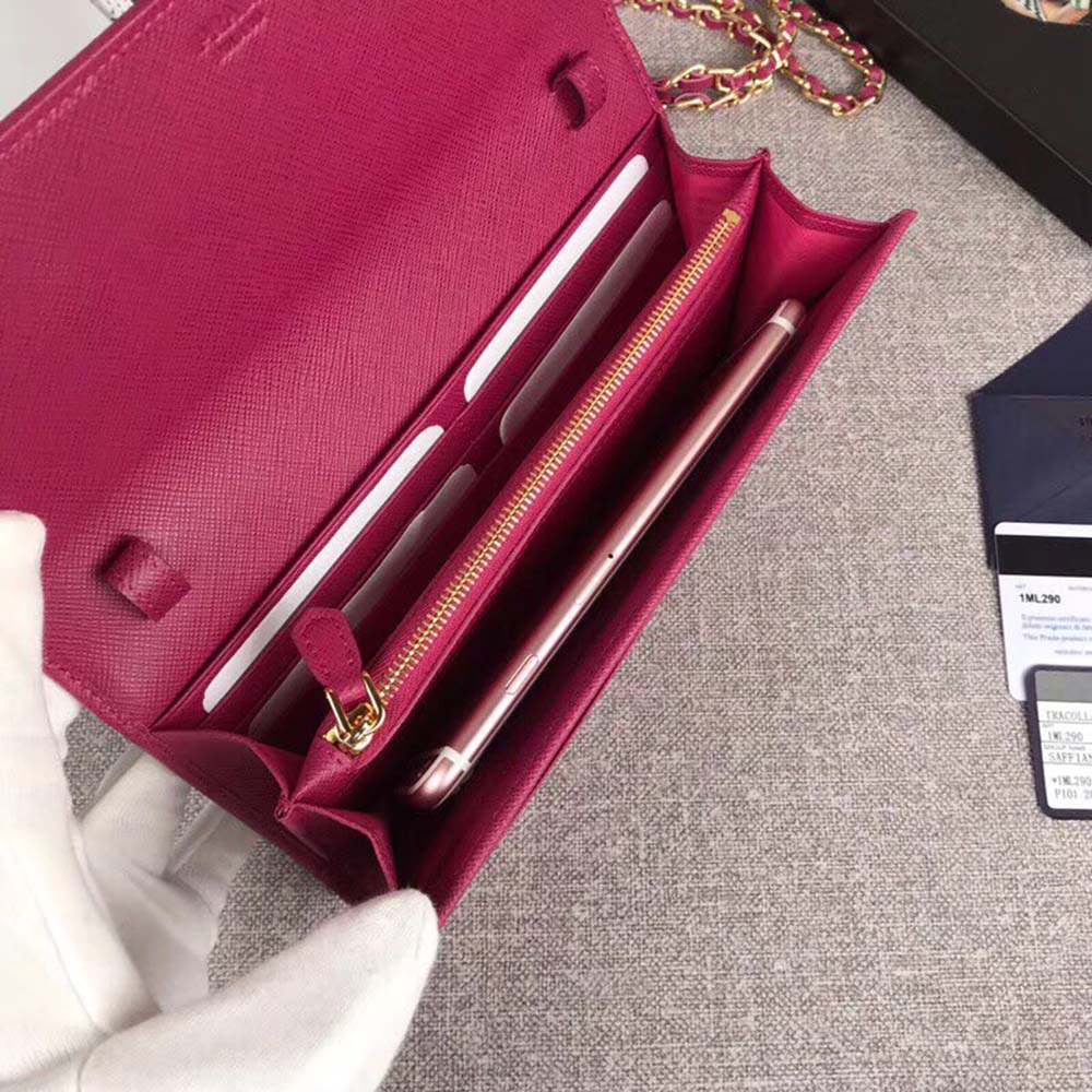 Prada Women Leather Shoulder Bag in Saffiano-Rose - image 5