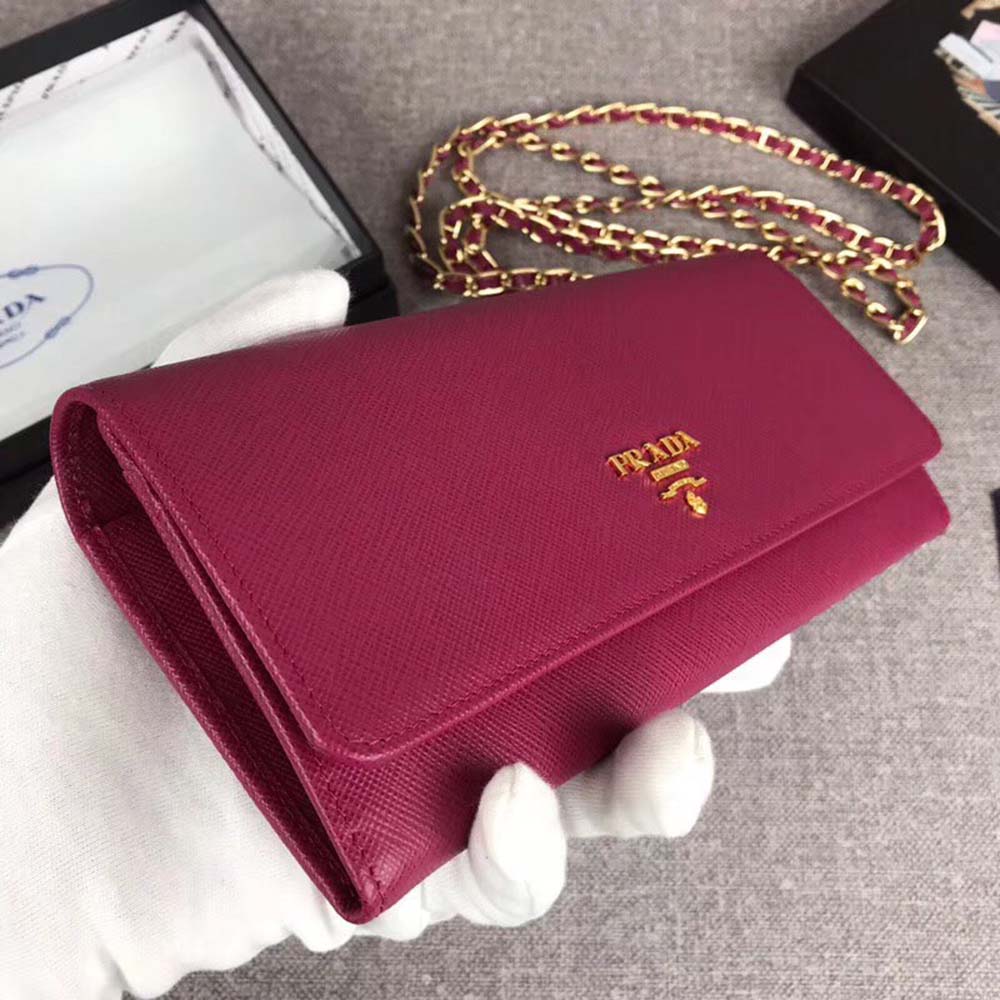 Prada Women Leather Shoulder Bag in Saffiano-Rose - image 4