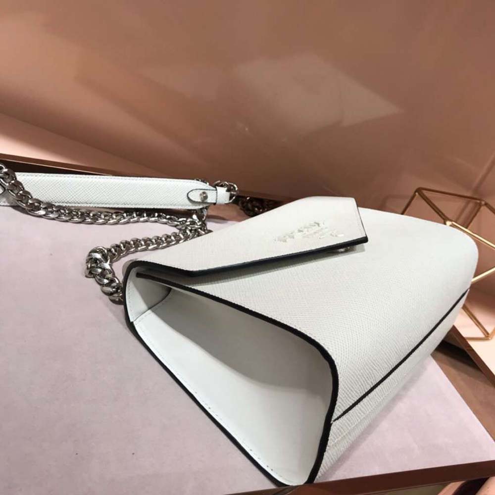 Prada Women Monochrome Saffiano Leather Bag-Beige - image 6