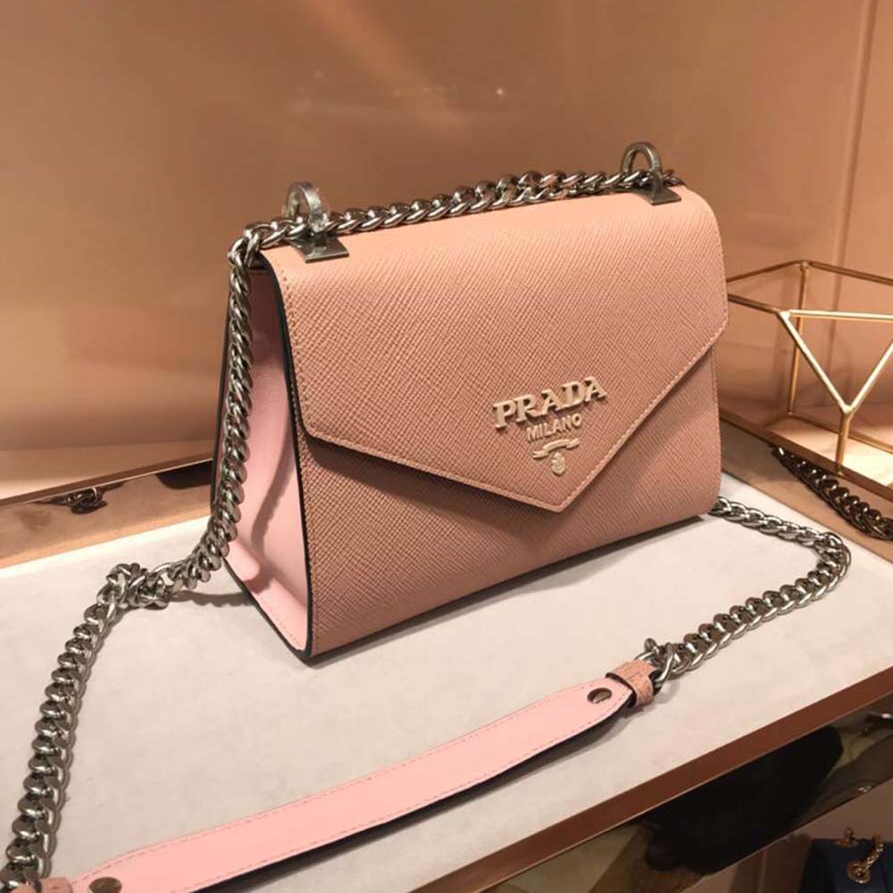 Prada Women Monochrome Saffiano Leather Bag-Pink - image 4