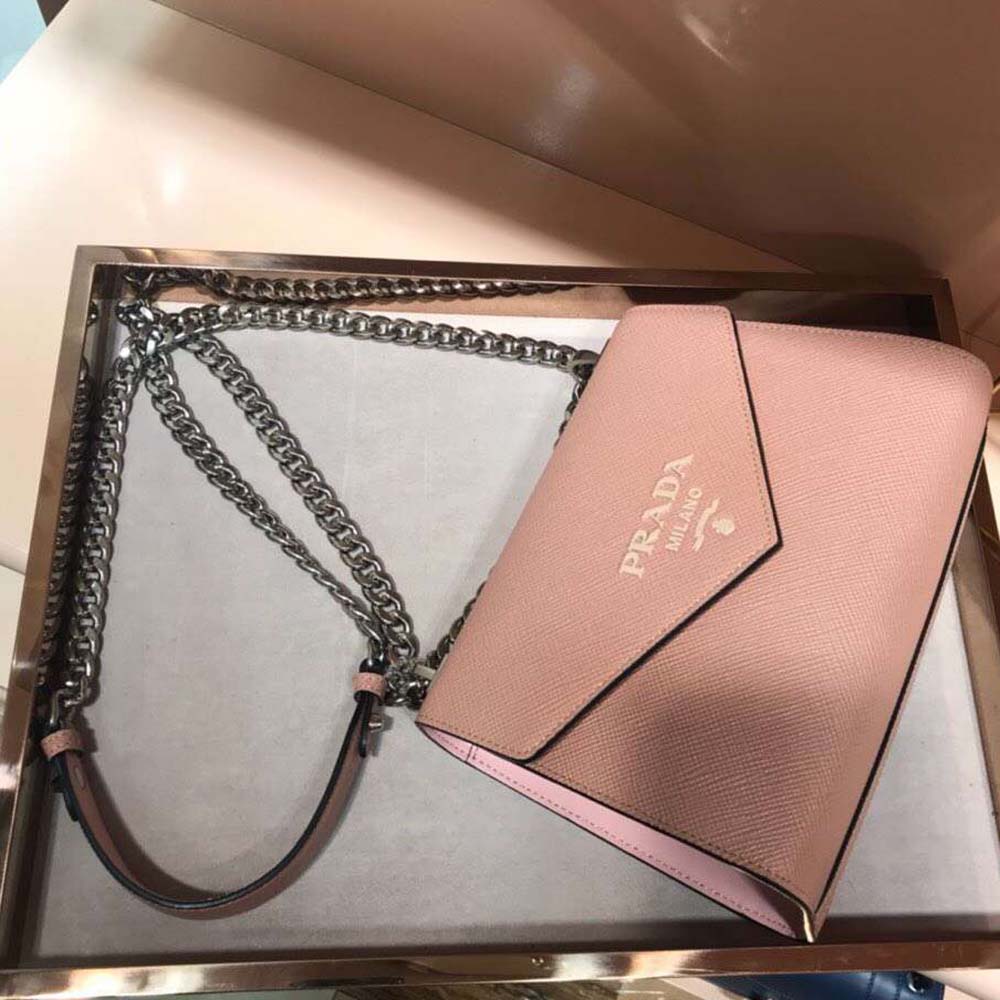 Prada Women Monochrome Saffiano Leather Bag-Pink - image 5