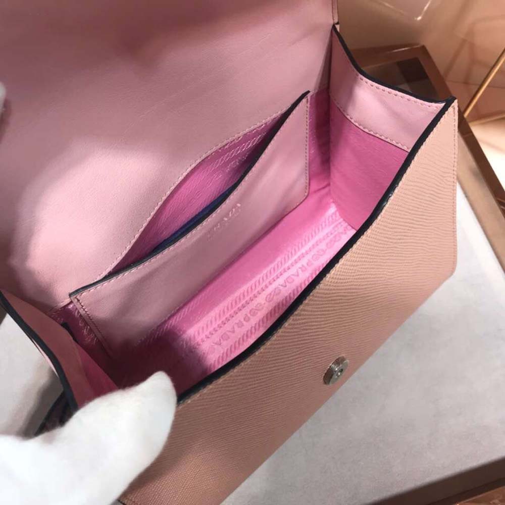 Prada Women Monochrome Saffiano Leather Bag-Pink - image 8