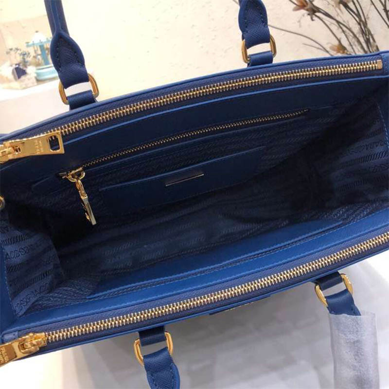 Prada Women Prada Galleria Bag in Saffiano Leather-Blue - image 7