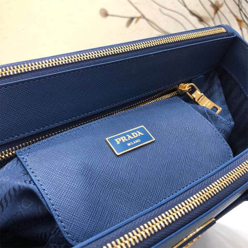 Prada Women Prada Galleria Bag in Saffiano Leather-Blue - image 9