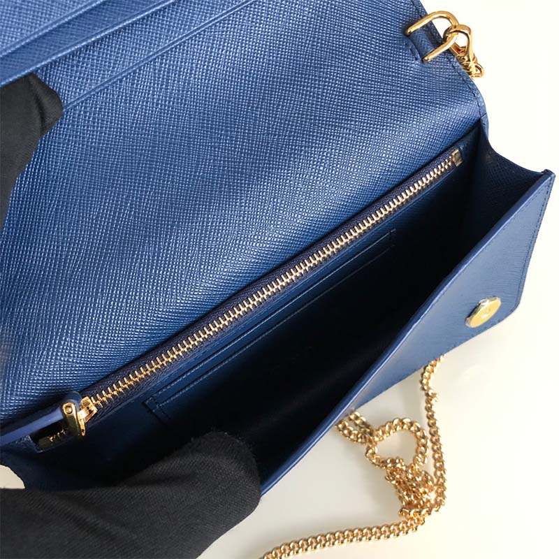 Prada Women Saffiano Leather Mini Bag-Navy - image 8