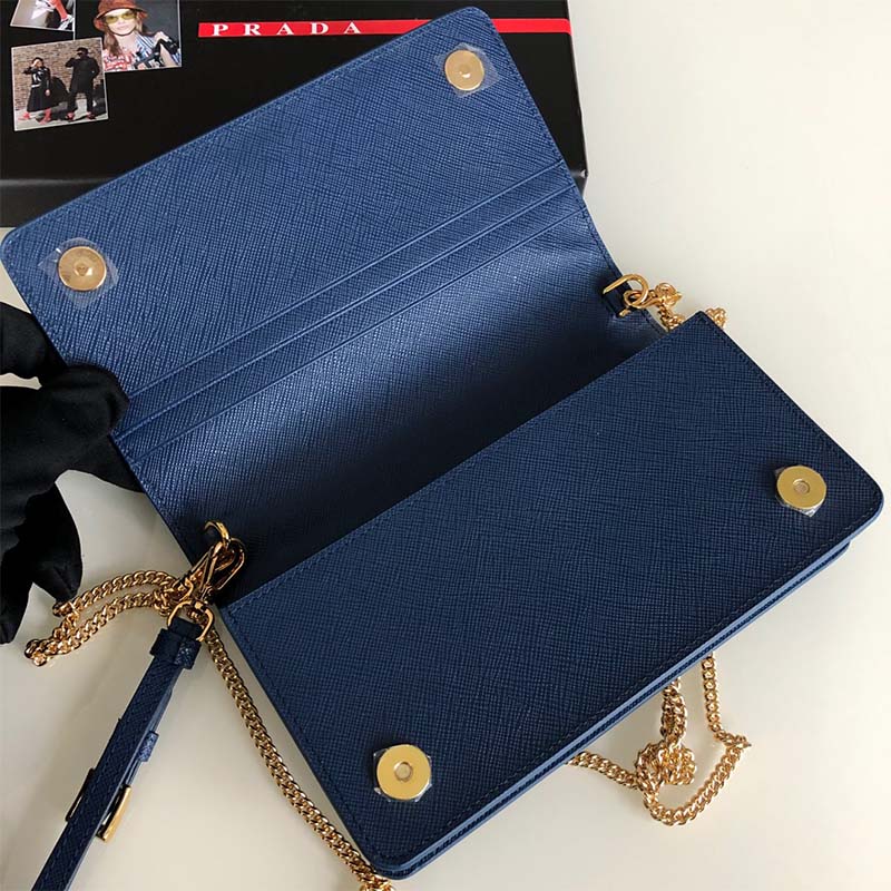 Prada Women Saffiano Leather Mini Bag-Navy - image 7