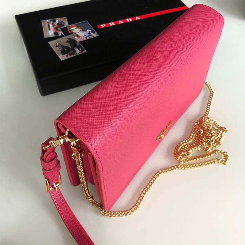 Prada Women Saffiano Leather Mini Bag-Pink - image 6