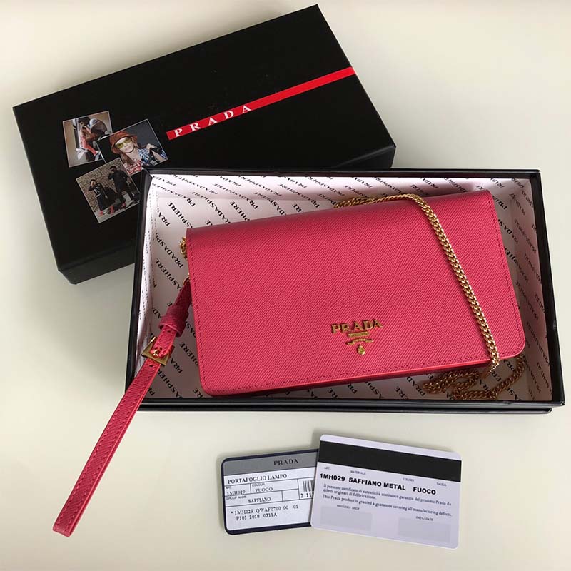 Prada Women Saffiano Leather Mini Bag-Pink - image 4