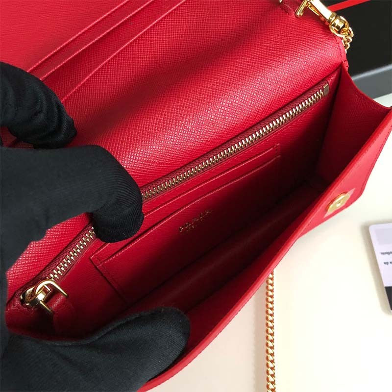Prada Women Saffiano Leather Mini Bag-Red - image 8