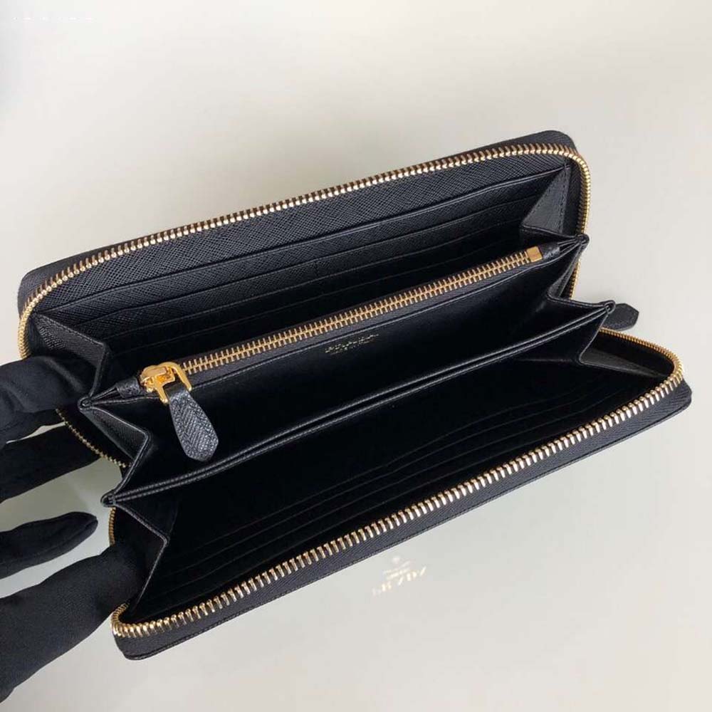 Prada Women Saffiano Leather Mini Shoulder Bag-Black - image 7