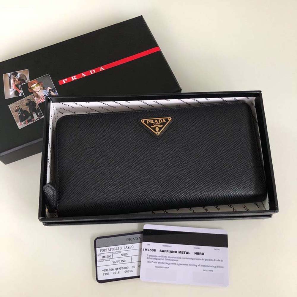 Prada Women Saffiano Leather Mini Shoulder Bag-Black - image 4