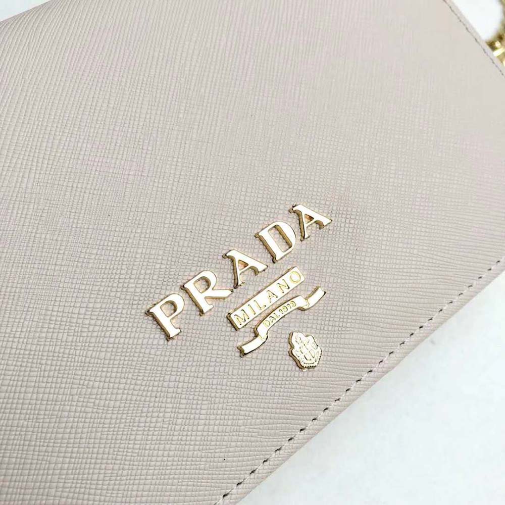 Prada Women Saffiano Leather Shoulder Bag-Beige - image 7