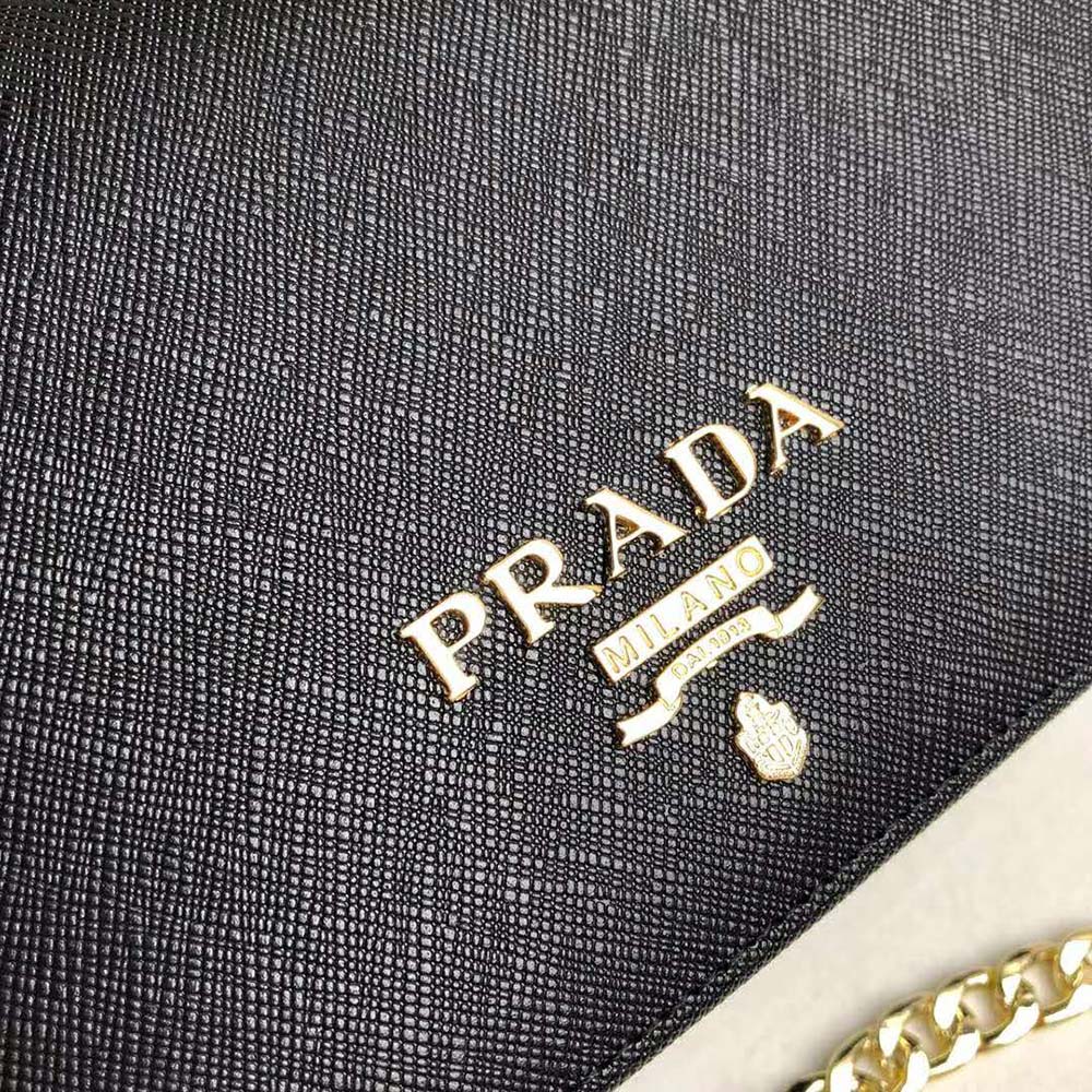 Prada Women Saffiano Leather Shoulder Bag-Black - image 8