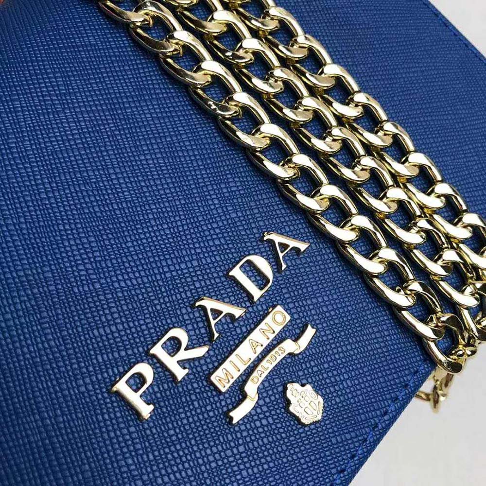 Prada Women Saffiano Leather Shoulder Bag-Navy - image 8