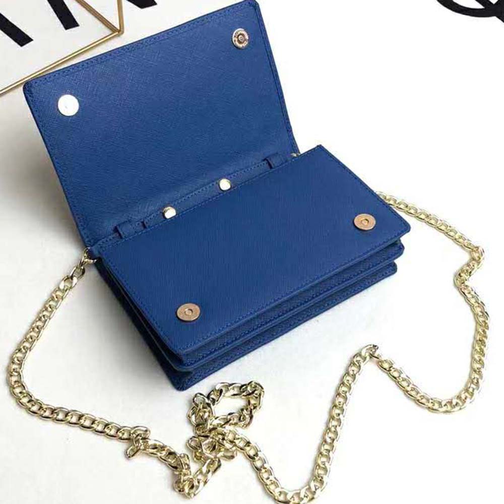 Prada Women Saffiano Leather Shoulder Bag-Navy - image 6