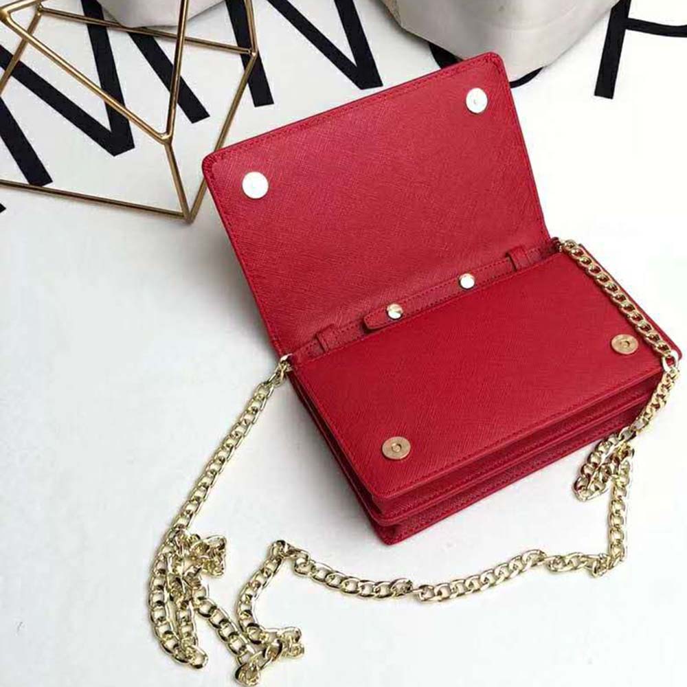 Prada Women Saffiano Leather Shoulder Bag-Red - image 6