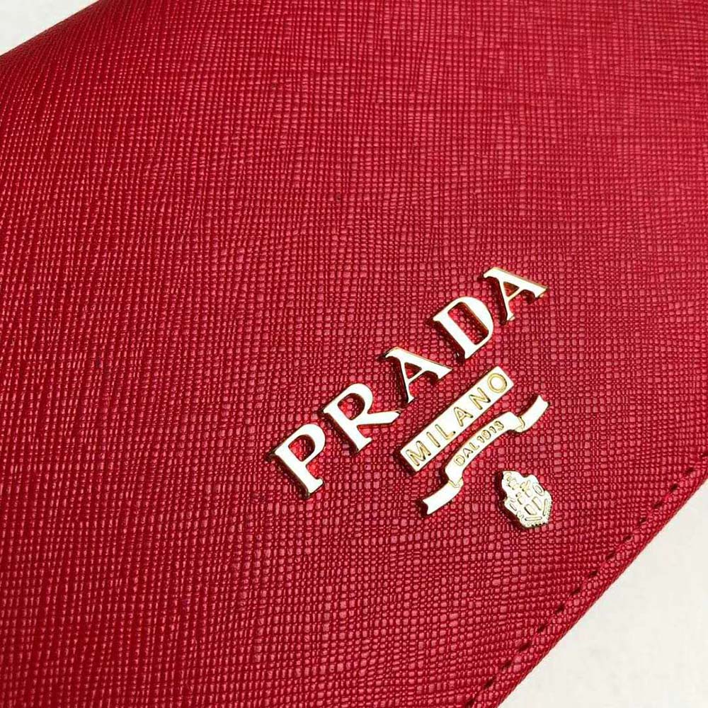 Prada Women Saffiano Leather Shoulder Bag-Red - image 7