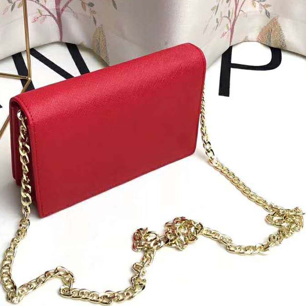 Prada Women Saffiano Leather Shoulder Bag-Red - image 4
