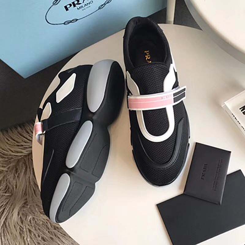 Top angle showing lace-up closure on Prada Women Shoes Cloudbust Sneakers