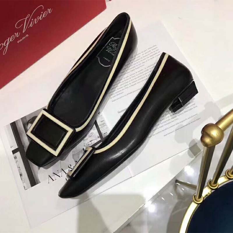 Roger Vivier Women Belle Vivier Graphic Ballerinas 25mm Heel-Black - image 4
