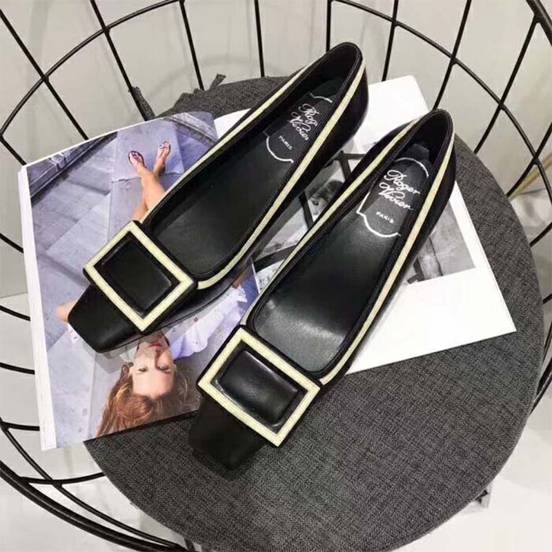 Top view showing silhouette of Roger Vivier Women Belle Vivier Graphic Ballerinas