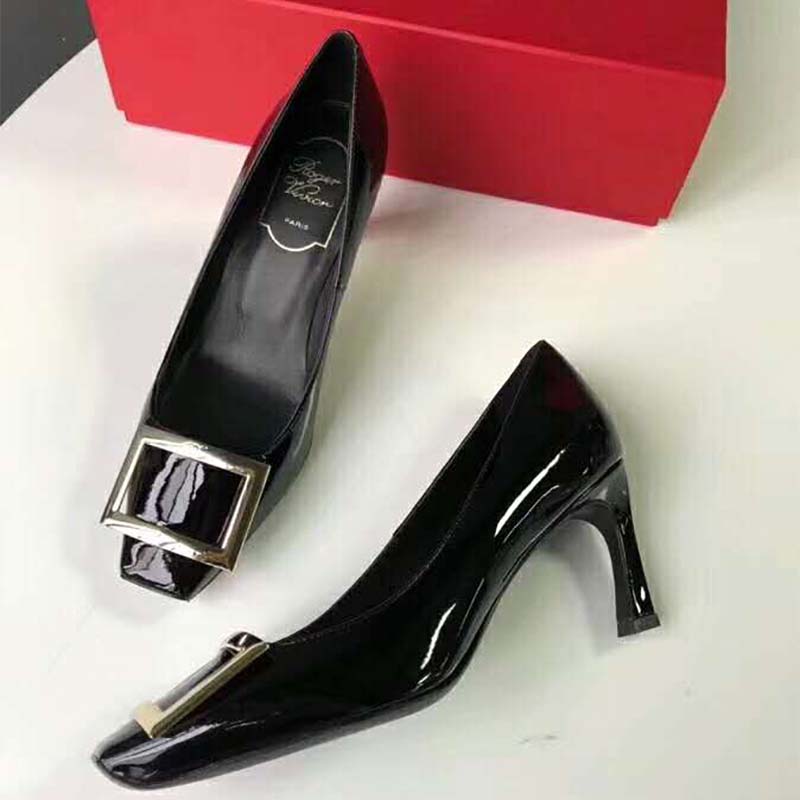 Roger Vivier Women Belle Vivier Trompette Pumps Patent Leather-Black - image 4
