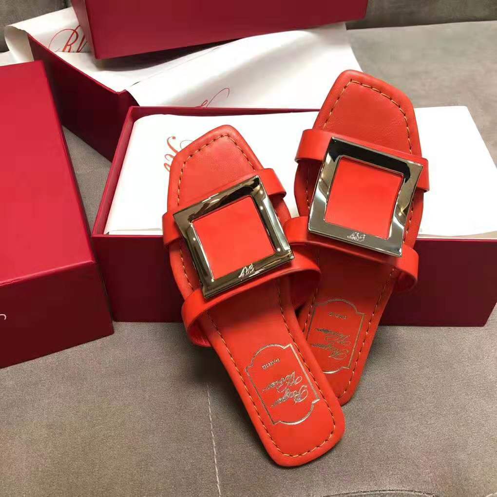 Roger Vivier Women Bikiviv’ Mules Flat Sandals-Orange - image 4