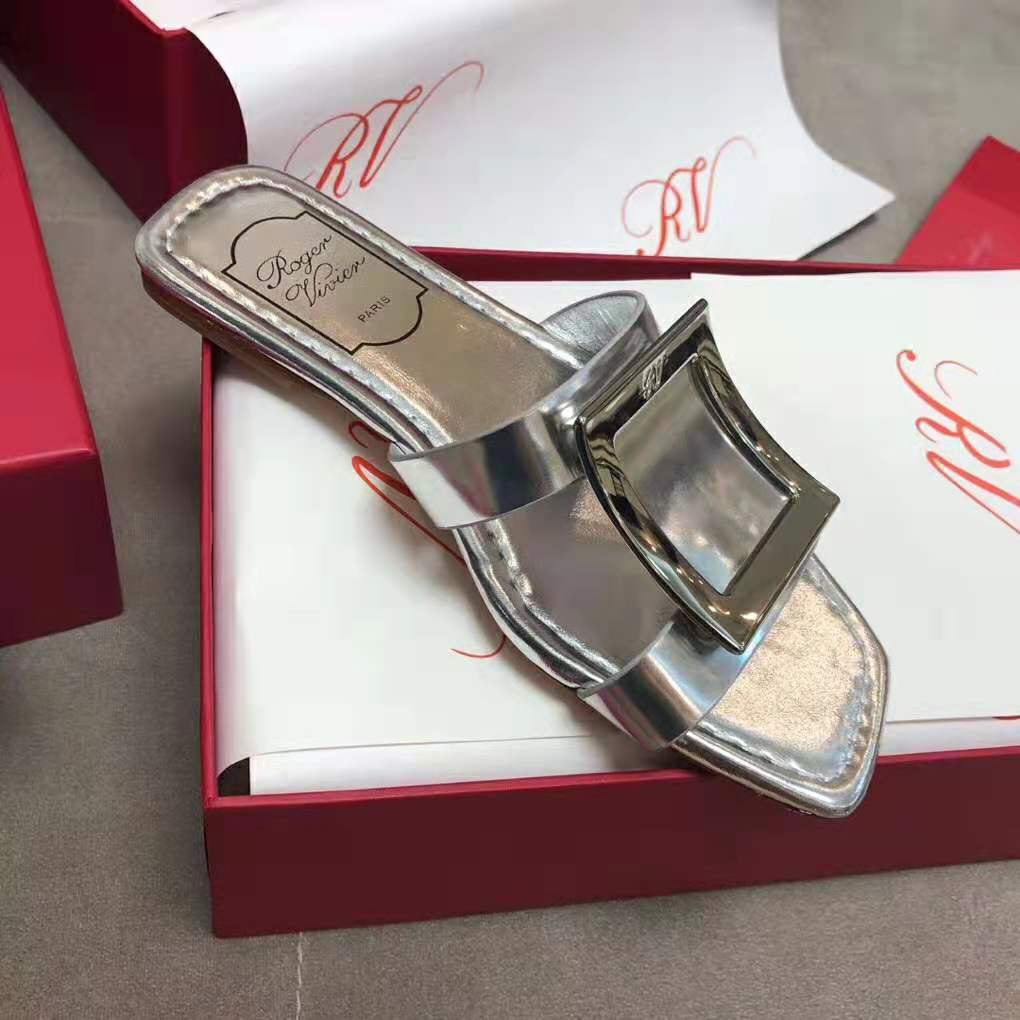 Roger Vivier Women Bikiviv’ Mules Flat Sandals-Silver - image 5