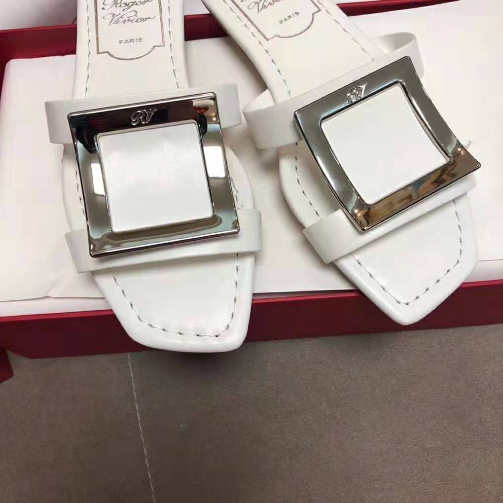Roger Vivier Women Bikiviv’ Mules Flat Sandals-White - image 7