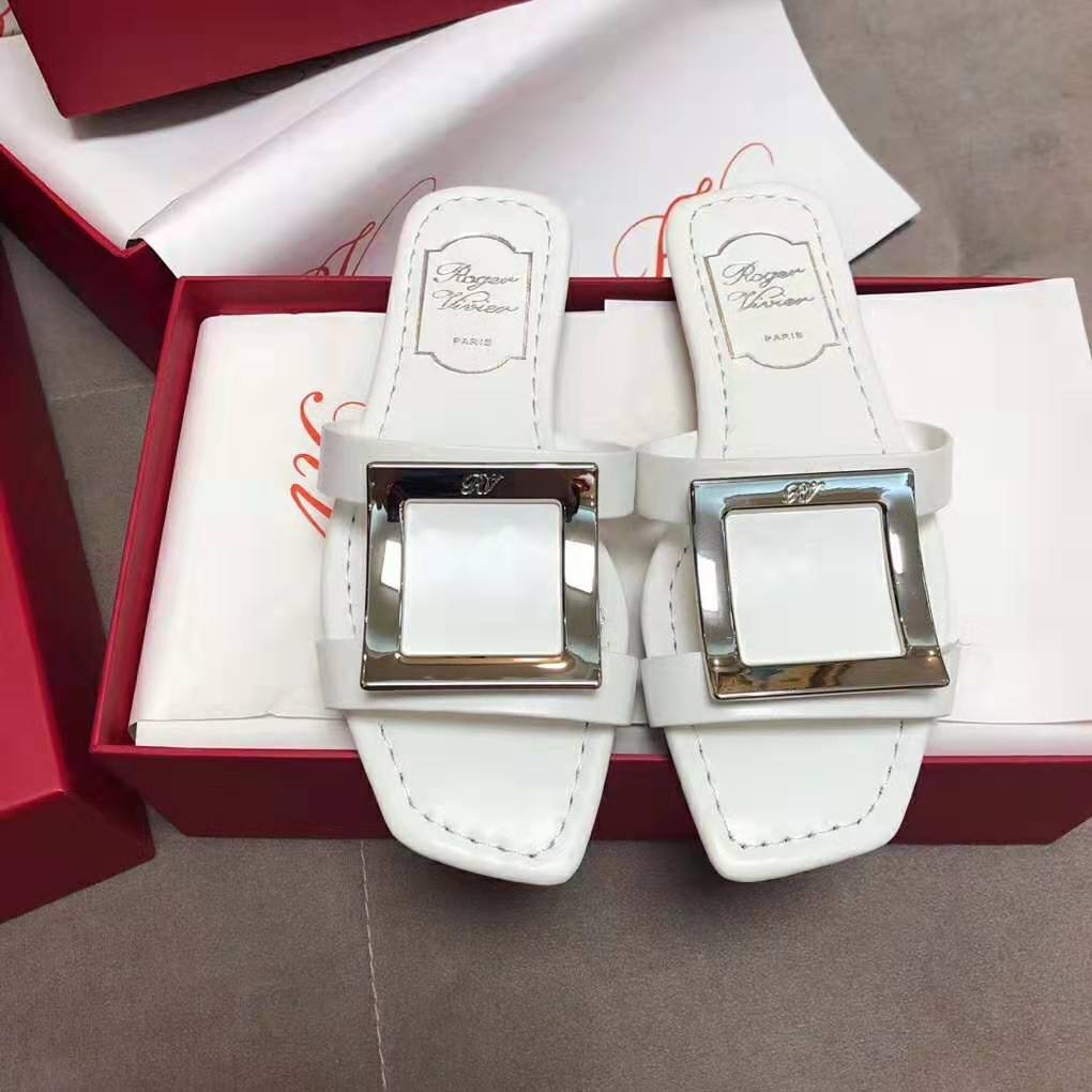 Roger Vivier Women Bikiviv’ Mules Flat Sandals-White - image 4