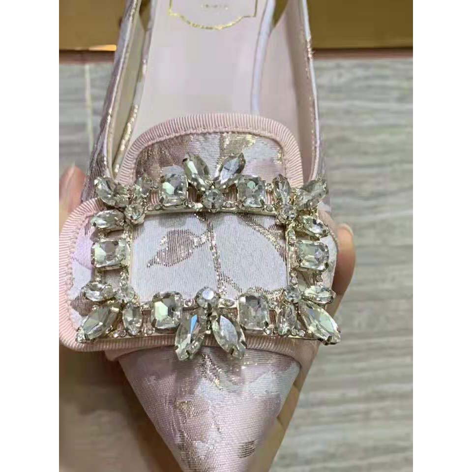Roger Vivier Women Broche Vivier Sling Back Pumps-Sandy - image 4